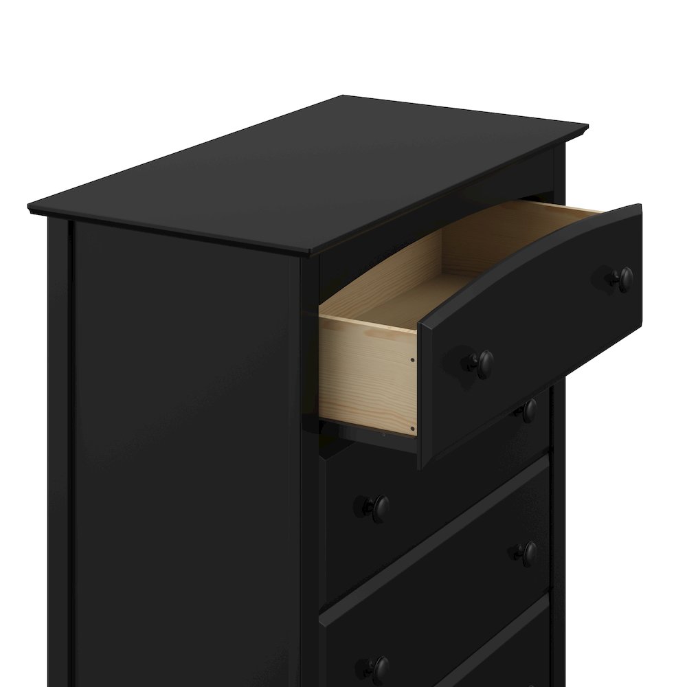 Kenton 5 Drawer Universal Dresser - Black. Picture 5