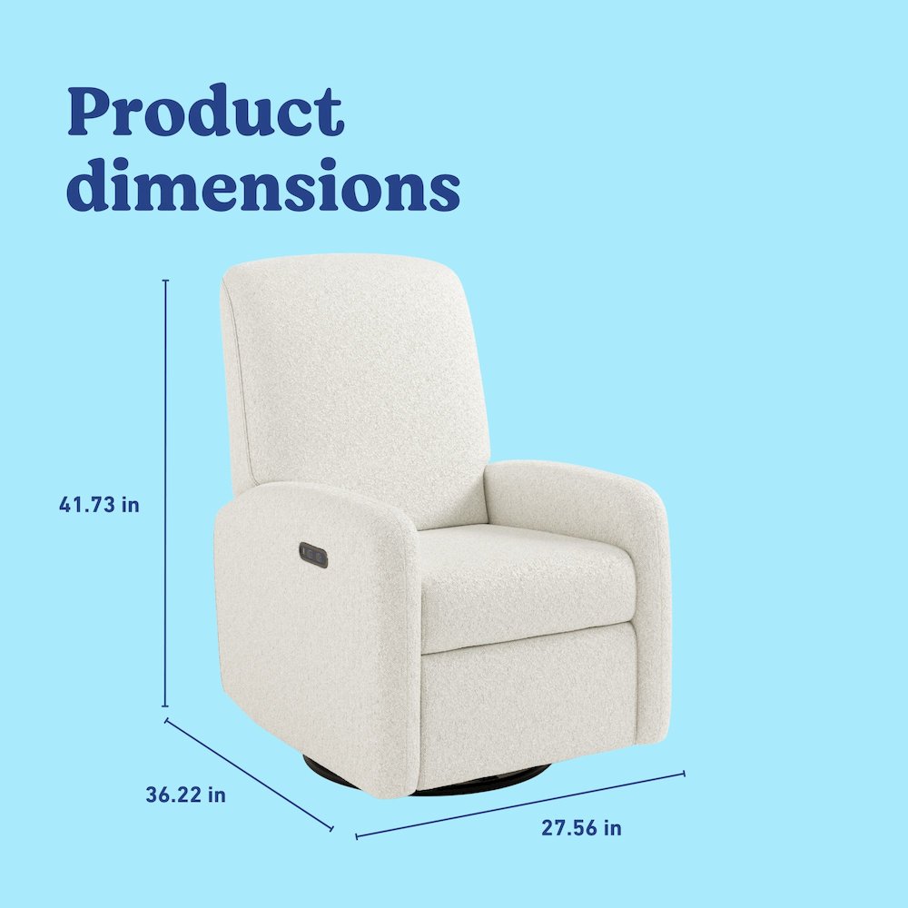 Bellwood Power Recliner Swivel Glider - Ivory Boucle. Picture 6