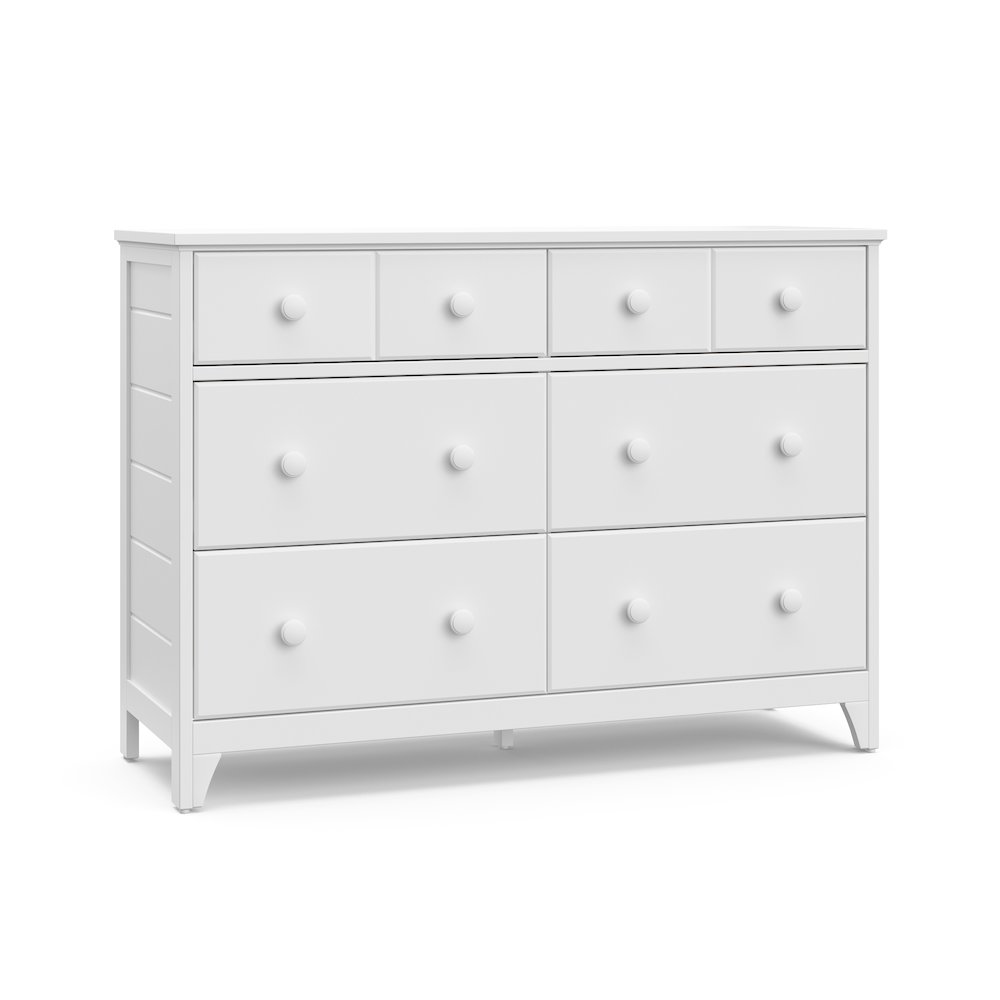 Storkcraft Moss 6 Drawer Double Dresser - White. Picture 1