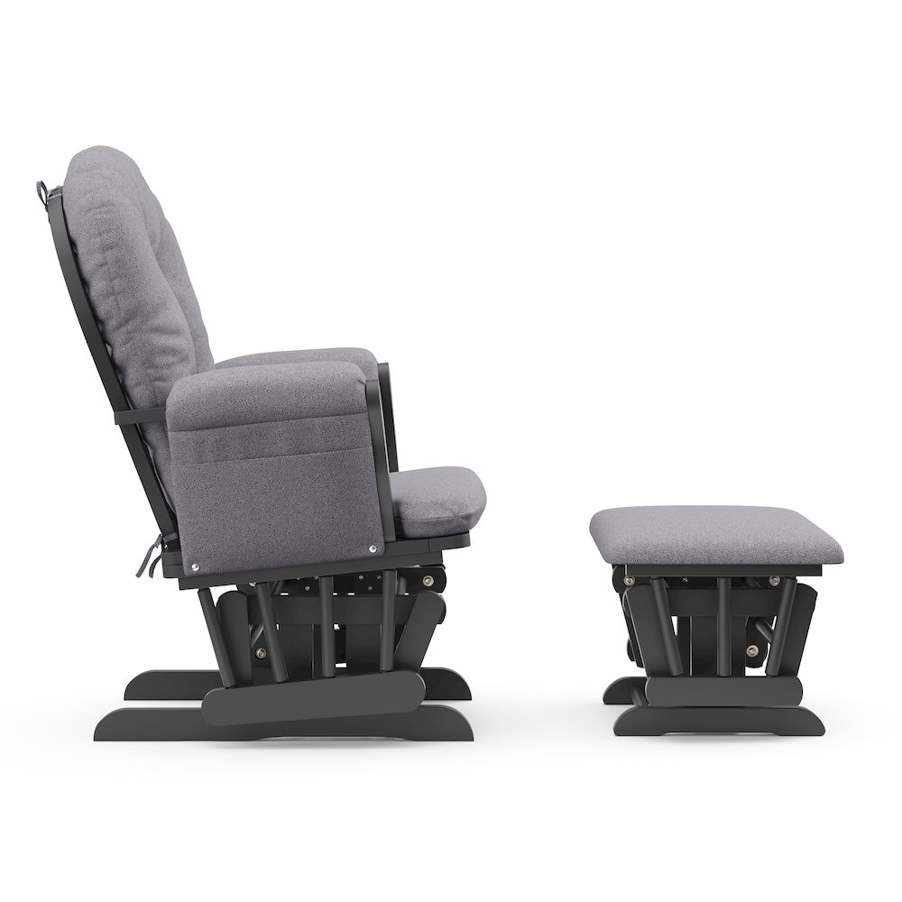 Storkcraft Hoop Glider and Ottoman - Gray with Gray Swirl. Picture 4