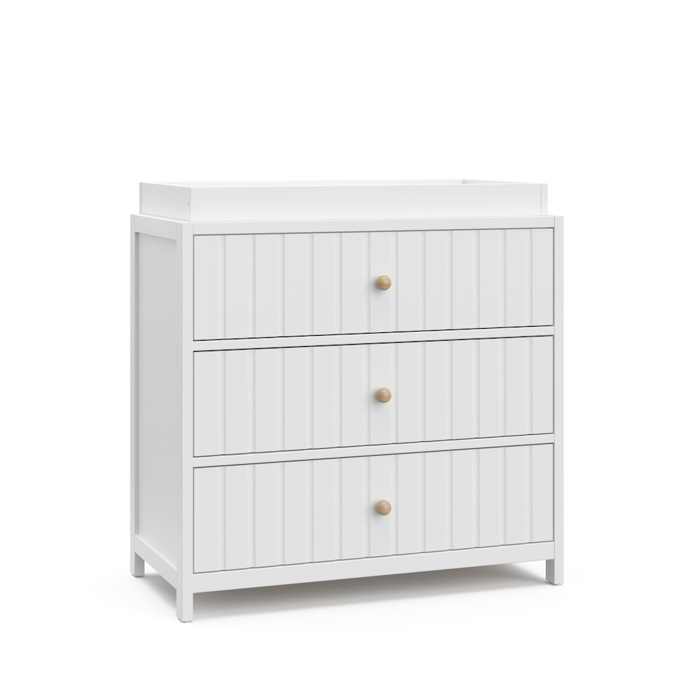 Graco Teddi 3 Drawer Chest with Changing Table Topper (White). Picture 1