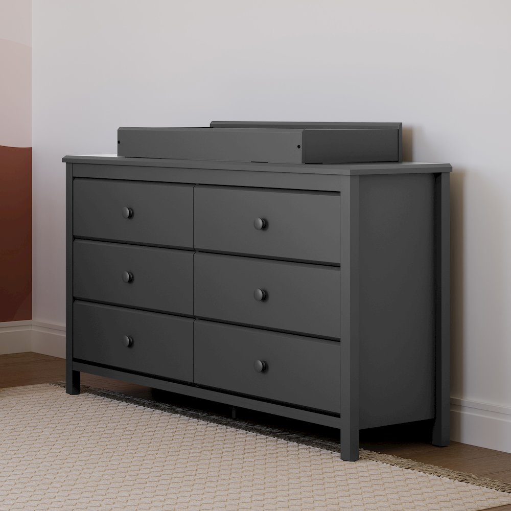 Storkcraft Alpine 6 Drawer Double Dresser (Gray) – GREENGUARD Gold Certified. Picture 3