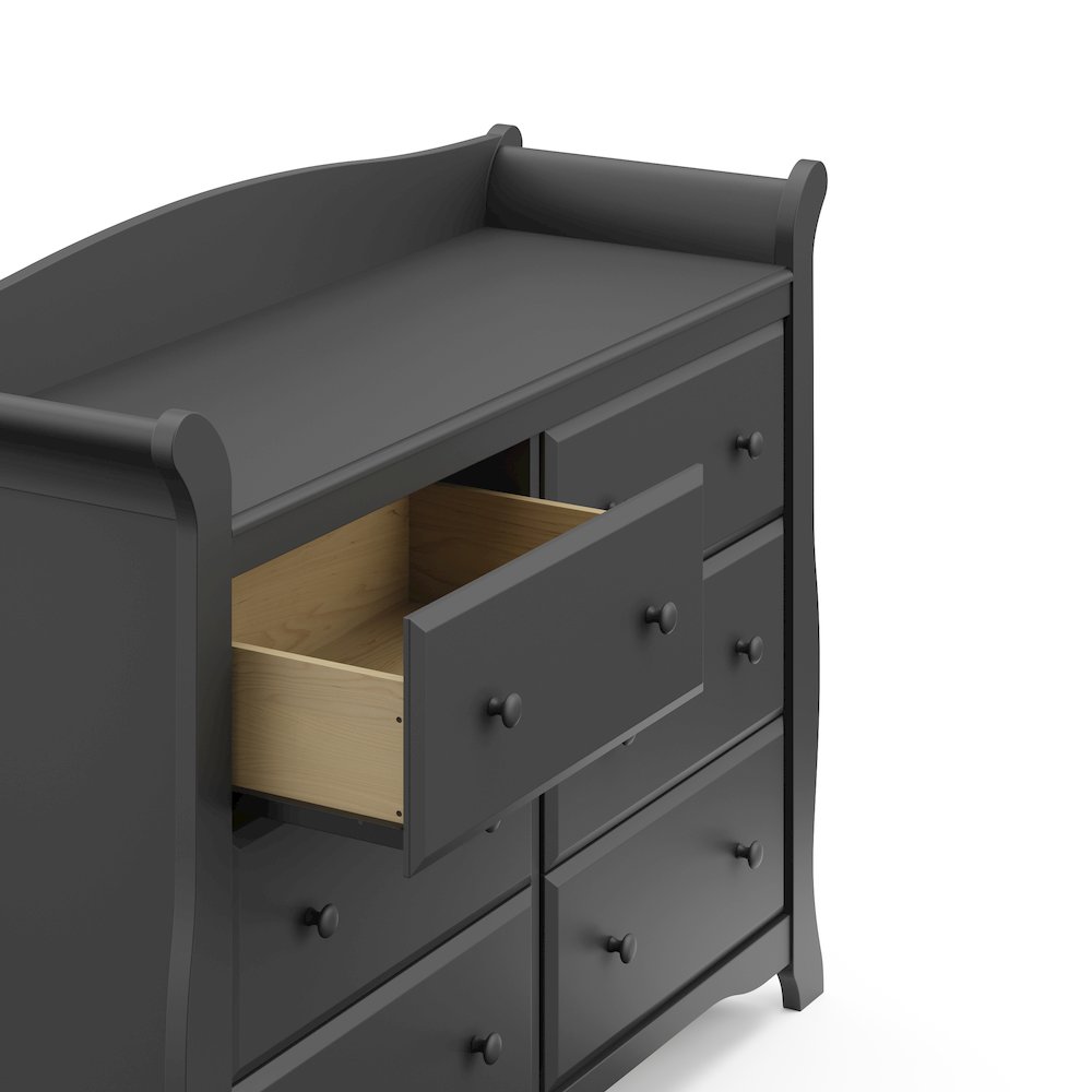 Storkcraft Avalon 6 Drawer Universal Double Dresser - Gray. Picture 5