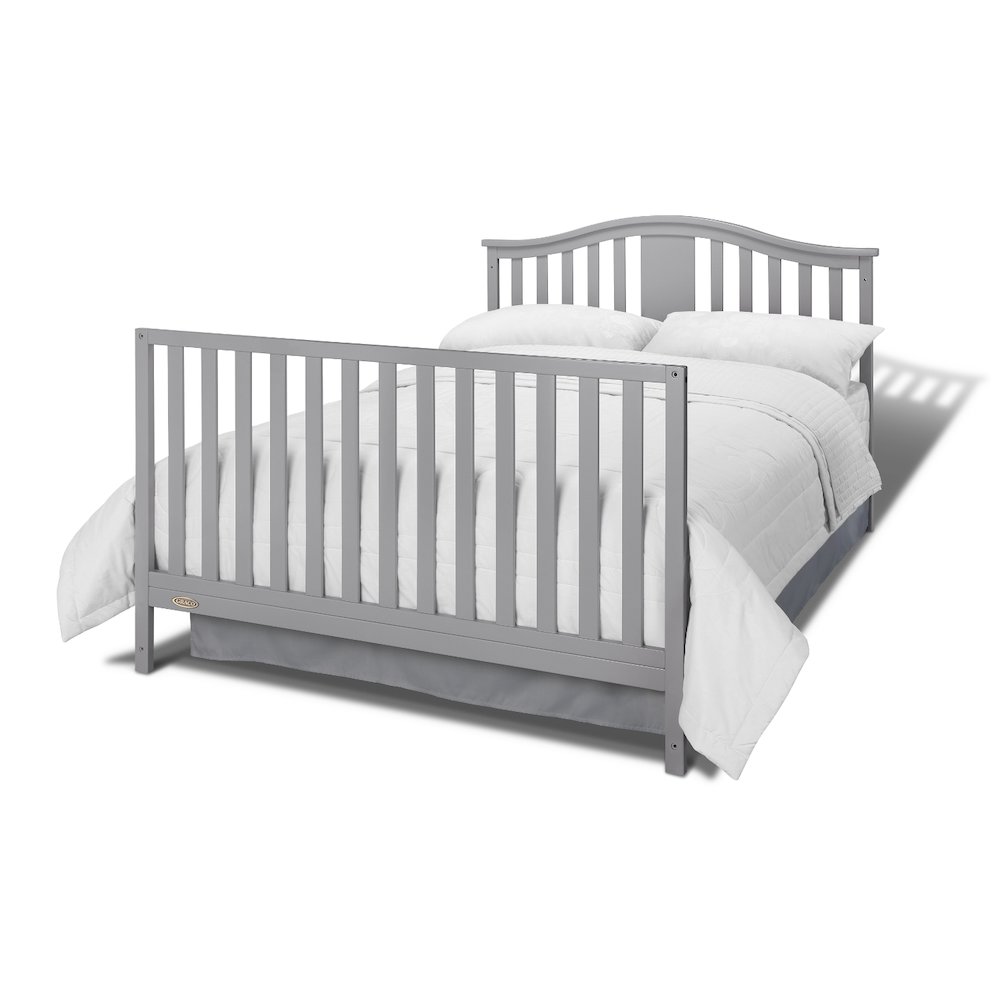 Graco Solano 4-in-1 Convertible Crib & Changer with Drawer - Pebble Gray. Picture 4