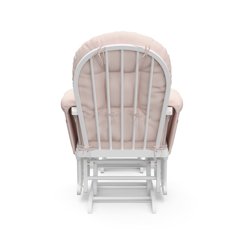 Storkcraft Hoop Glider and Ottoman - White with Pink. Picture 3