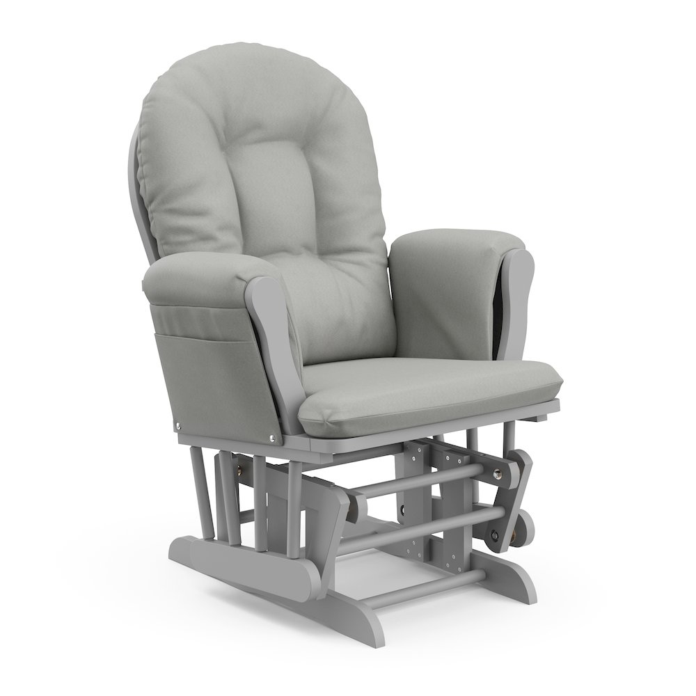 Storkcraft Hoop Glider and Ottoman - Pebble Gray with Light Gray. Picture 7