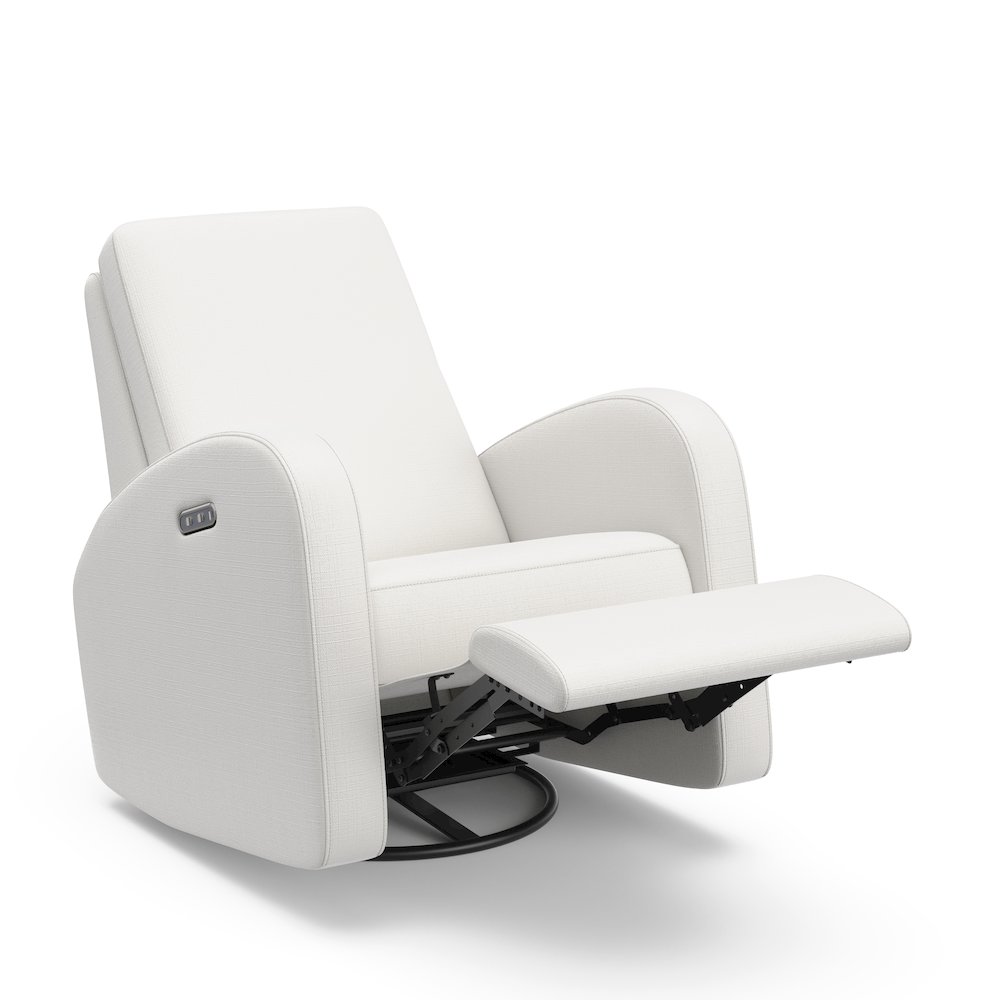 Storkcraft Santa Monica Power Recliner Swivel Glider (Ivory Basketweave). Picture 5