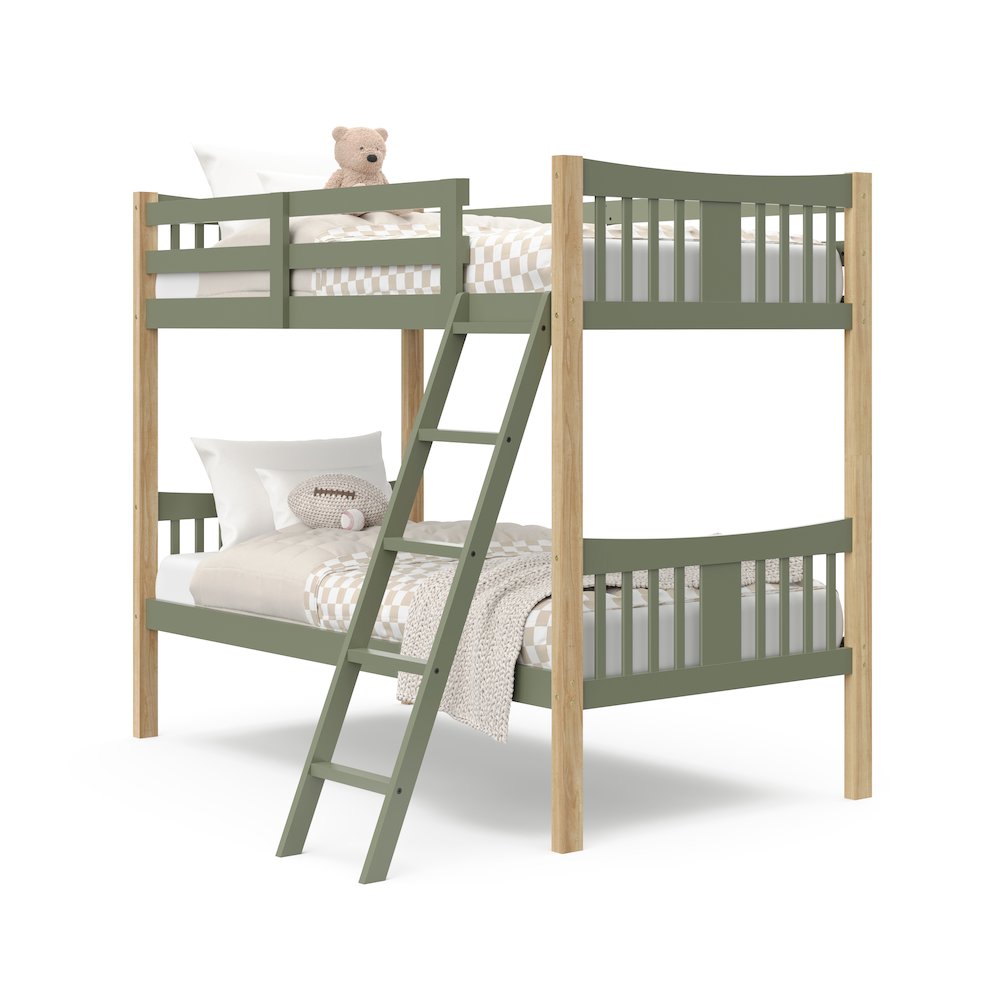 Storkcraft Caribou Twin-over-Twin Bunk Bed (Olive with Natural). Picture 10