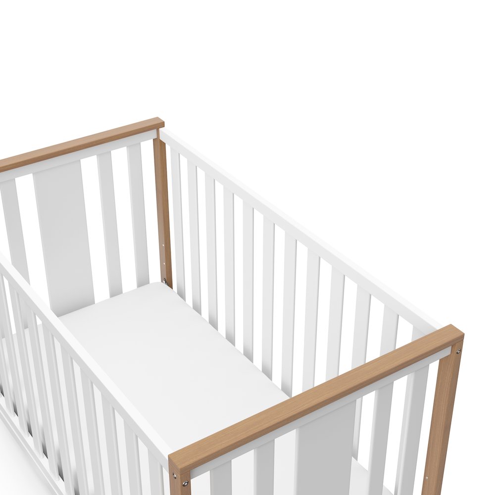 Storkcraft Modern Pacific 4-In-1 Convertible Crib - White/Vintage Driftwood. Picture 4