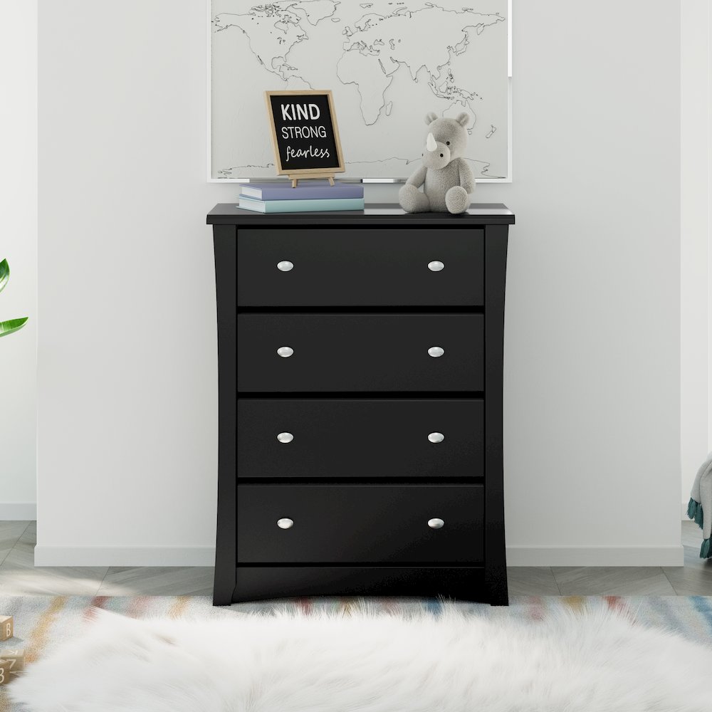 Storkcraft Crescent 4 Drawer Chest (Black) – GREENGUARD Gold Certified. Picture 2