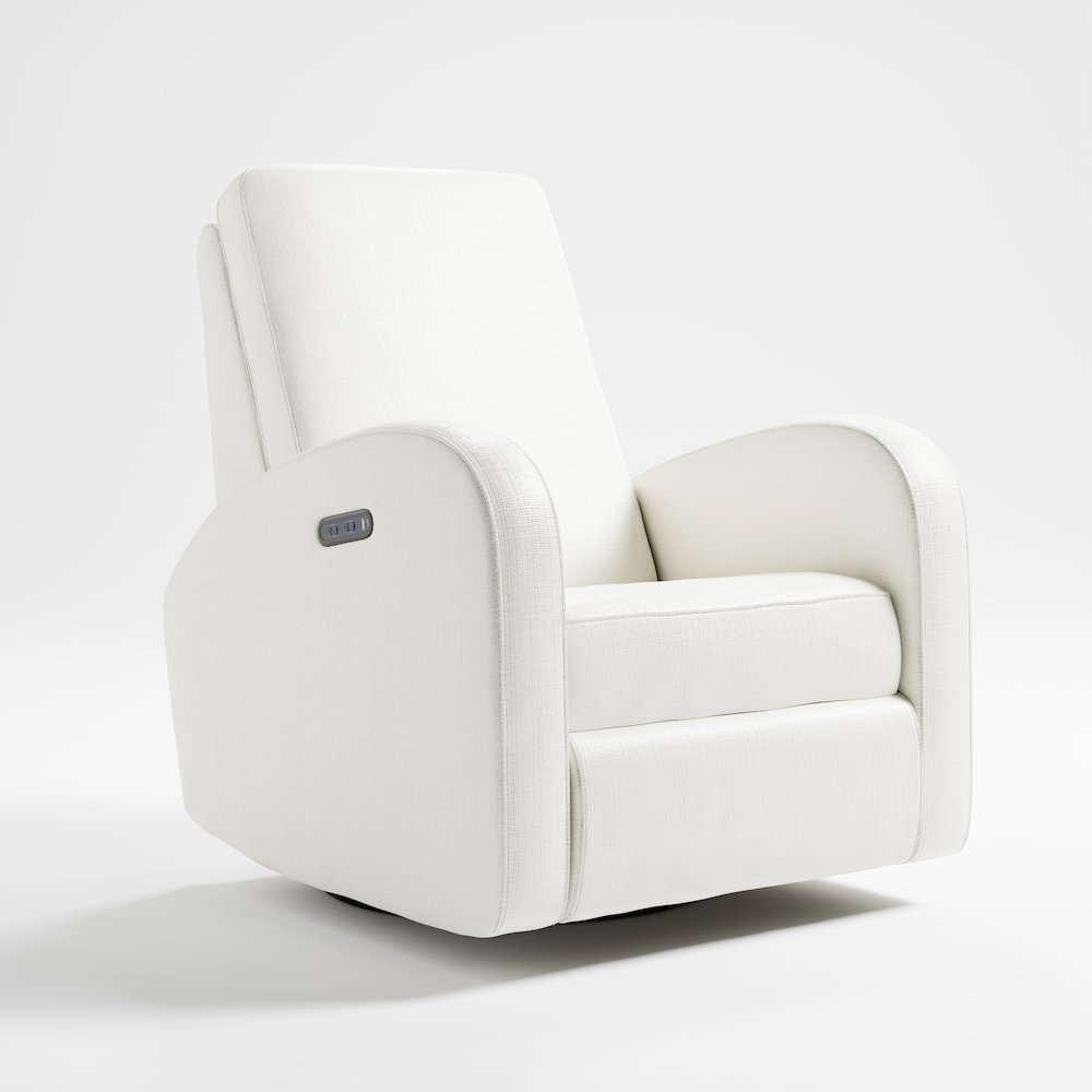 Storkcraft Santa Monica Power Recliner Swivel Glider (Ivory Basketweave). Picture 1