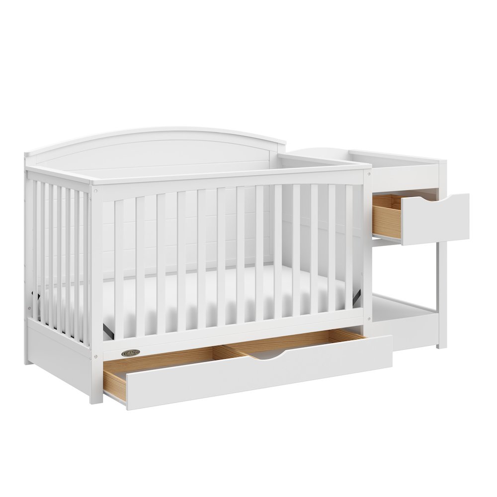 Graco Bellwood 5-in-1 Convertible Crib & Changer with Drawer (White). Picture 8