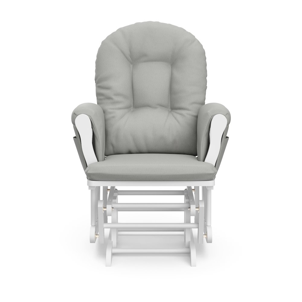Storkcraft Hoop Glider and Ottoman - White with Light Gray. Picture 4