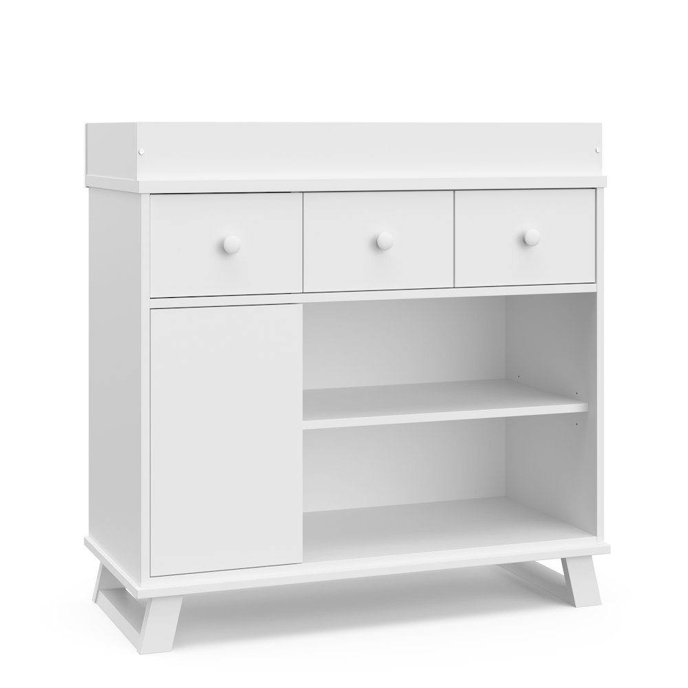 Storkcraft Modern Nursery Changing Table Dresser - White. Picture 1