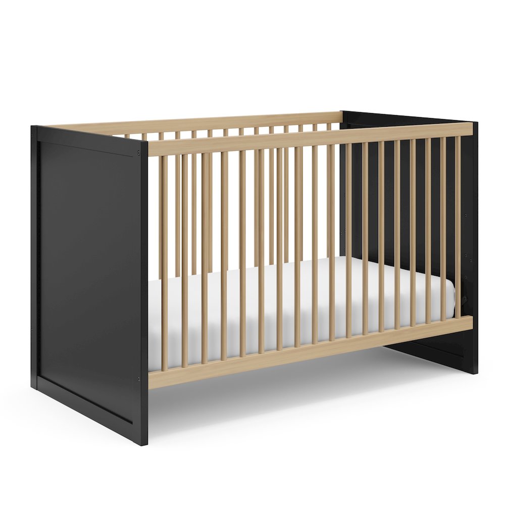 Storkcraft Calabasas 3-in-1 Convertible Crib (Black with Driftwood). Picture 1