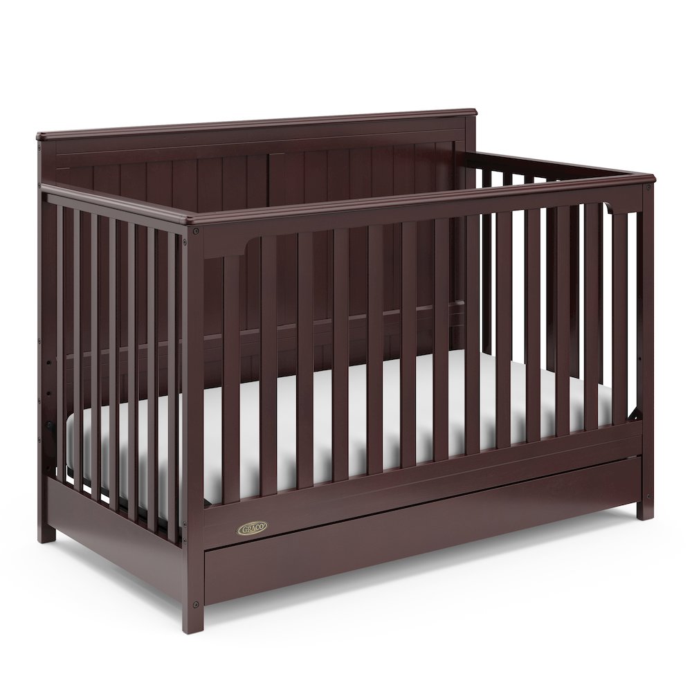 Graco Hadley 5-in-1 Convertible Crib with Drawer (Espresso). Picture 1