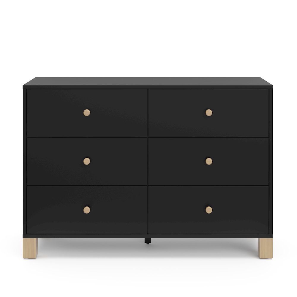 Storkcraft California 6-Drawer Double Dresser (Black with Driftwood). Picture 3