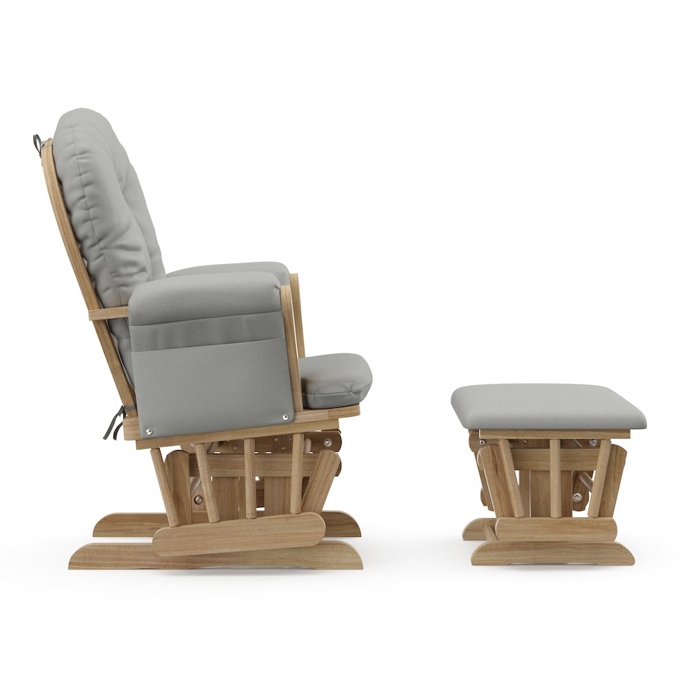 Storkcraft Hoop Glider and Ottoman - Natural with Light Gray. Picture 3