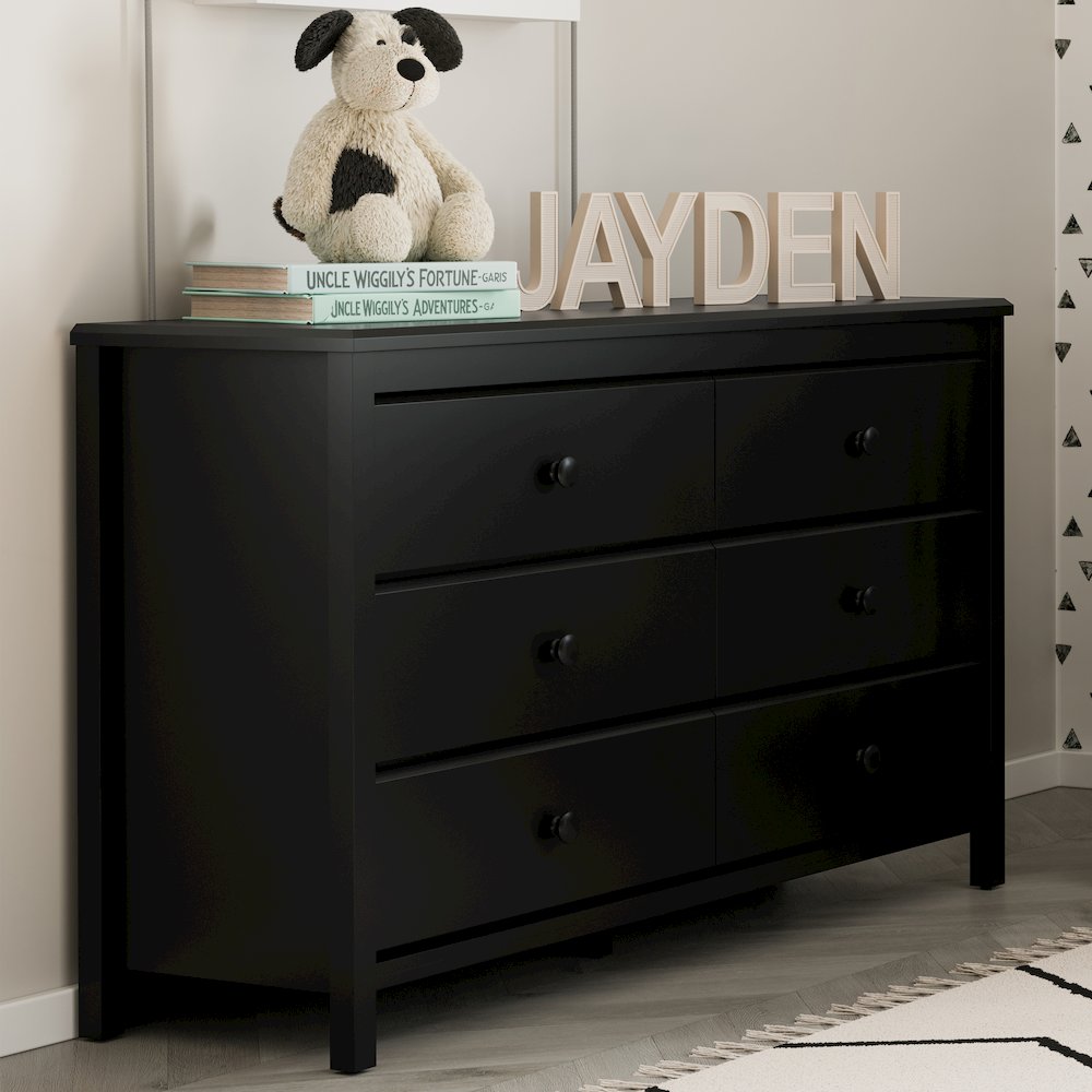 Storkcraft Alpine 6 Drawer Double Dresser (Black) – GREENGUARD Gold Certified. Picture 3