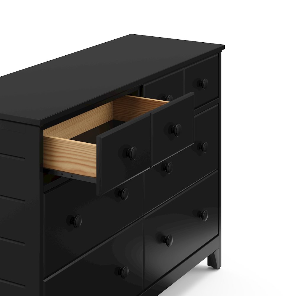 Storkcraft Moss 6 Drawer Double Dresser - Black. Picture 5
