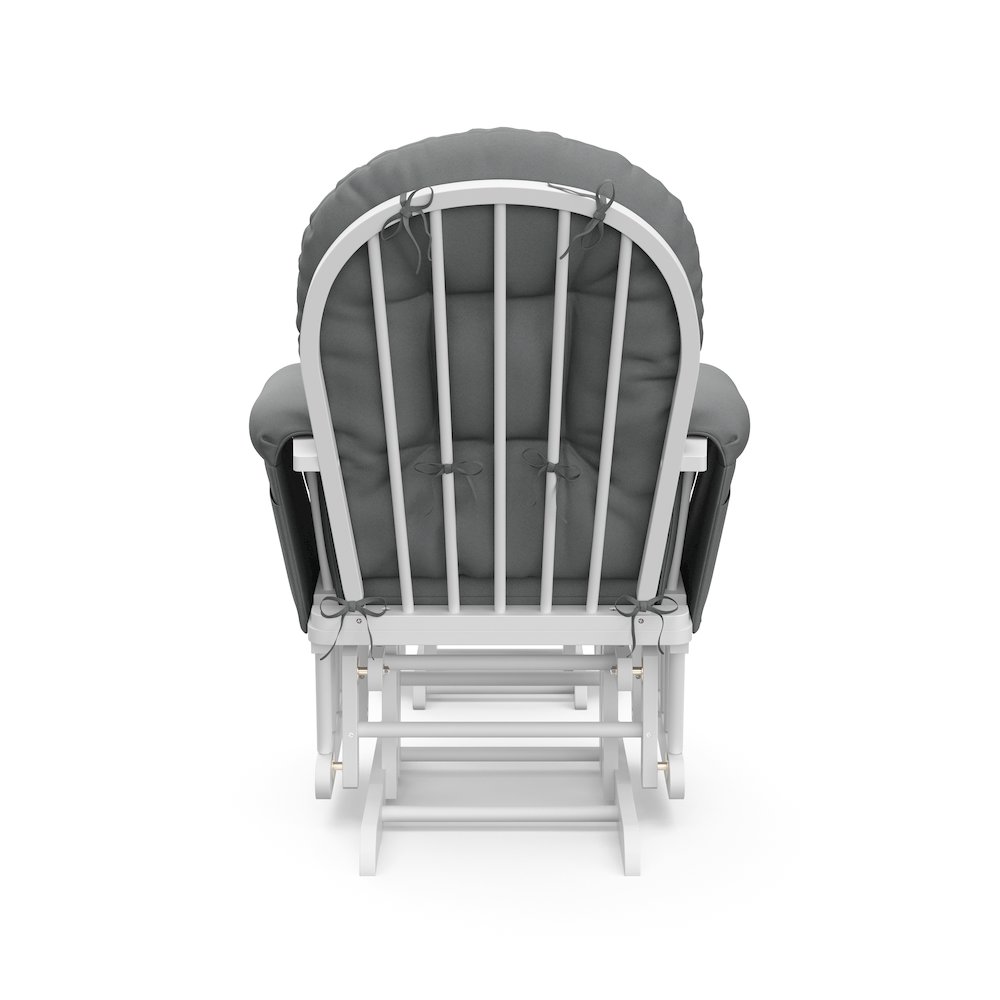 Storkcraft Hoop Glider and Ottoman - White with Gray. Picture 5