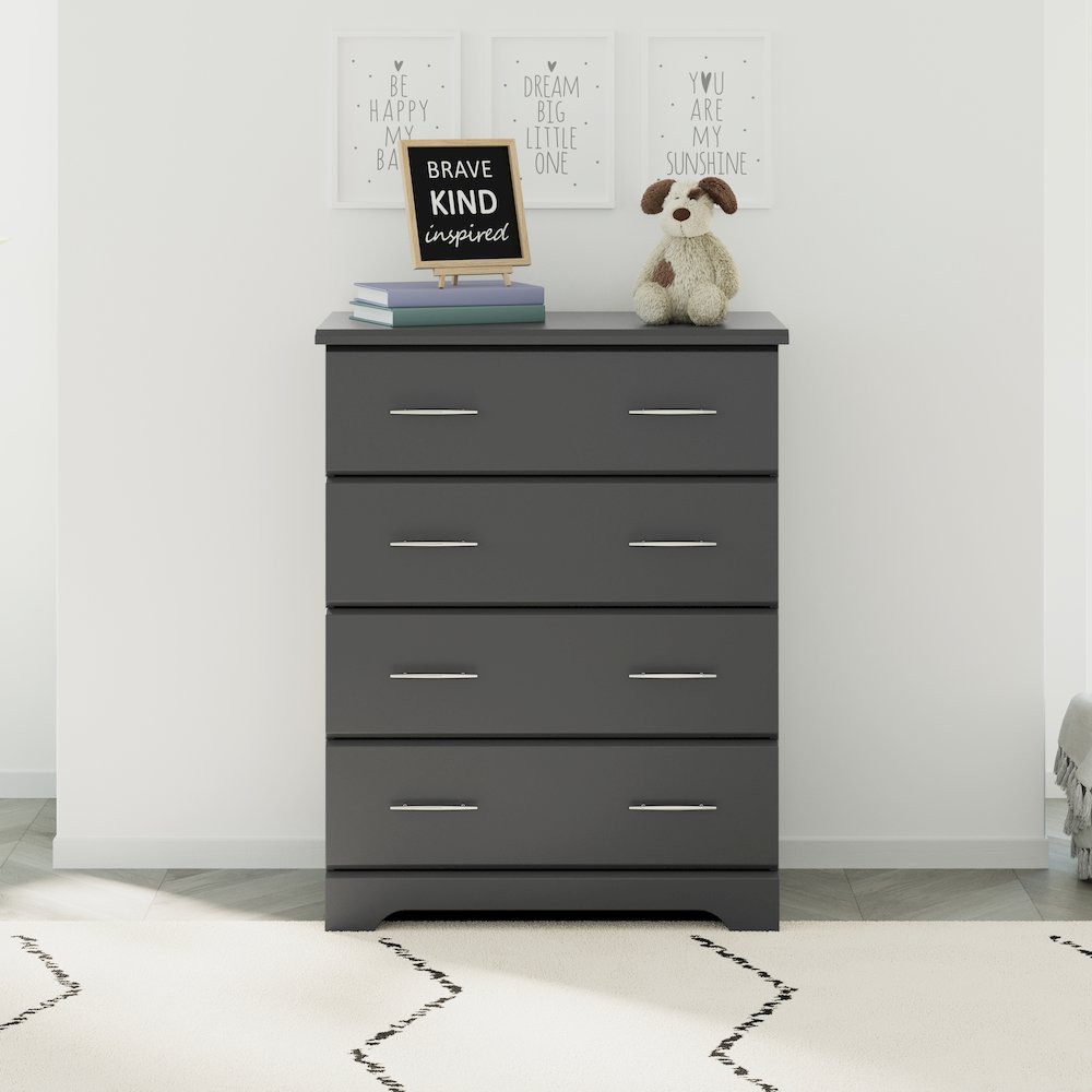 Storkcraft Brookside 4 Drawer Chest (Gray) – GREENGUARD Gold Certified. Picture 3
