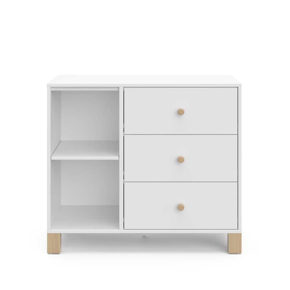 Storkcraft California 3 Drawer Combo Dresser (White with Driftwood). Picture 3