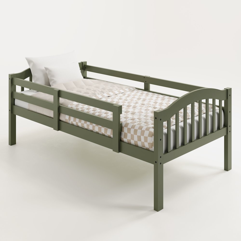 Storkcraft Long Horn Twin-Over-Twin Bunk Bed (Olive)- GREENGUARD Gold Certified. Picture 5