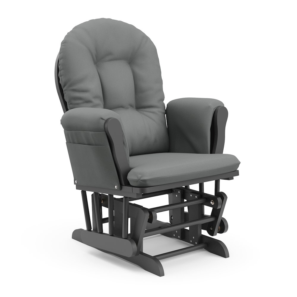 Storkcraft Hoop Glider and Ottoman - Gray with Gray. Picture 6