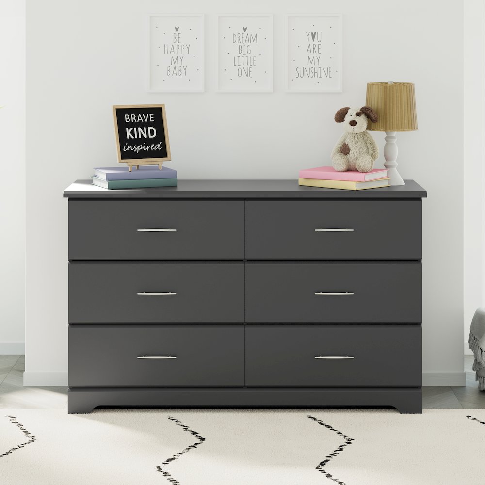 Storkcraft Brookside 6 Drawer Double Dresser (Pebble Gray). Picture 2