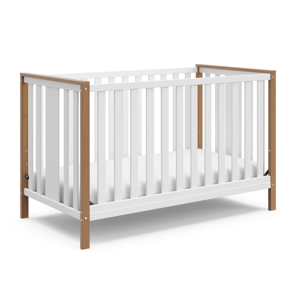 Storkcraft Modern Pacific 4-In-1 Convertible Crib - White/Vintage Driftwood. Picture 1