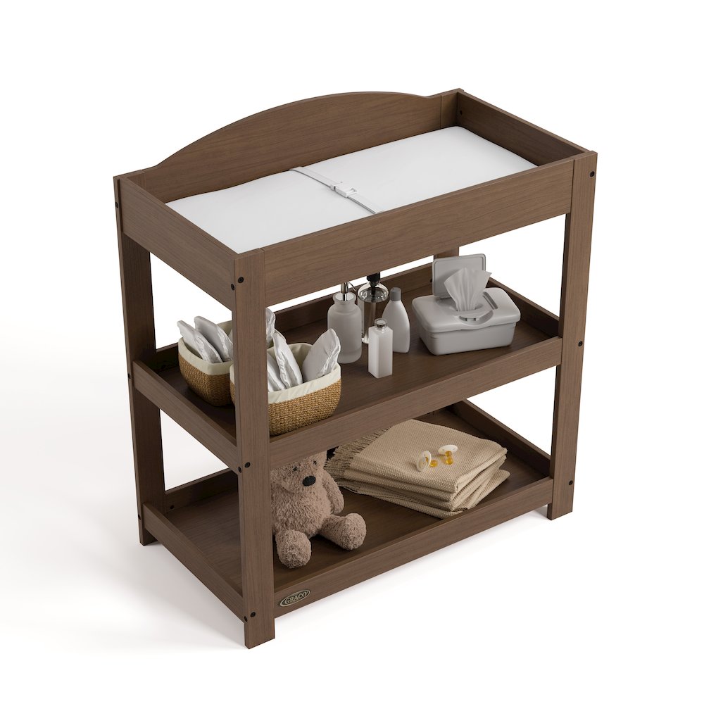 Customizable Changing Table with Water-Resistant Changing Pad - Hazelnut. Picture 13