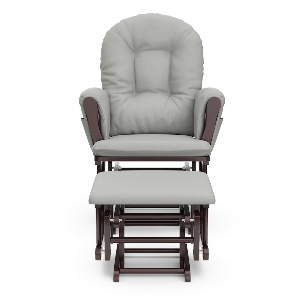 Storkcraft Hoop Glider and Ottoman - Espresso with Light Gray. Picture 3