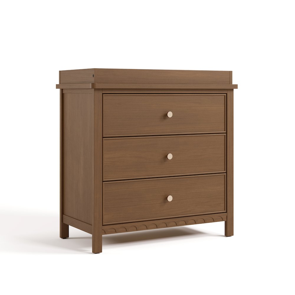 Graco Sasha 3 Drawer Chest with Changing Topper - Hazelnut. Picture 1
