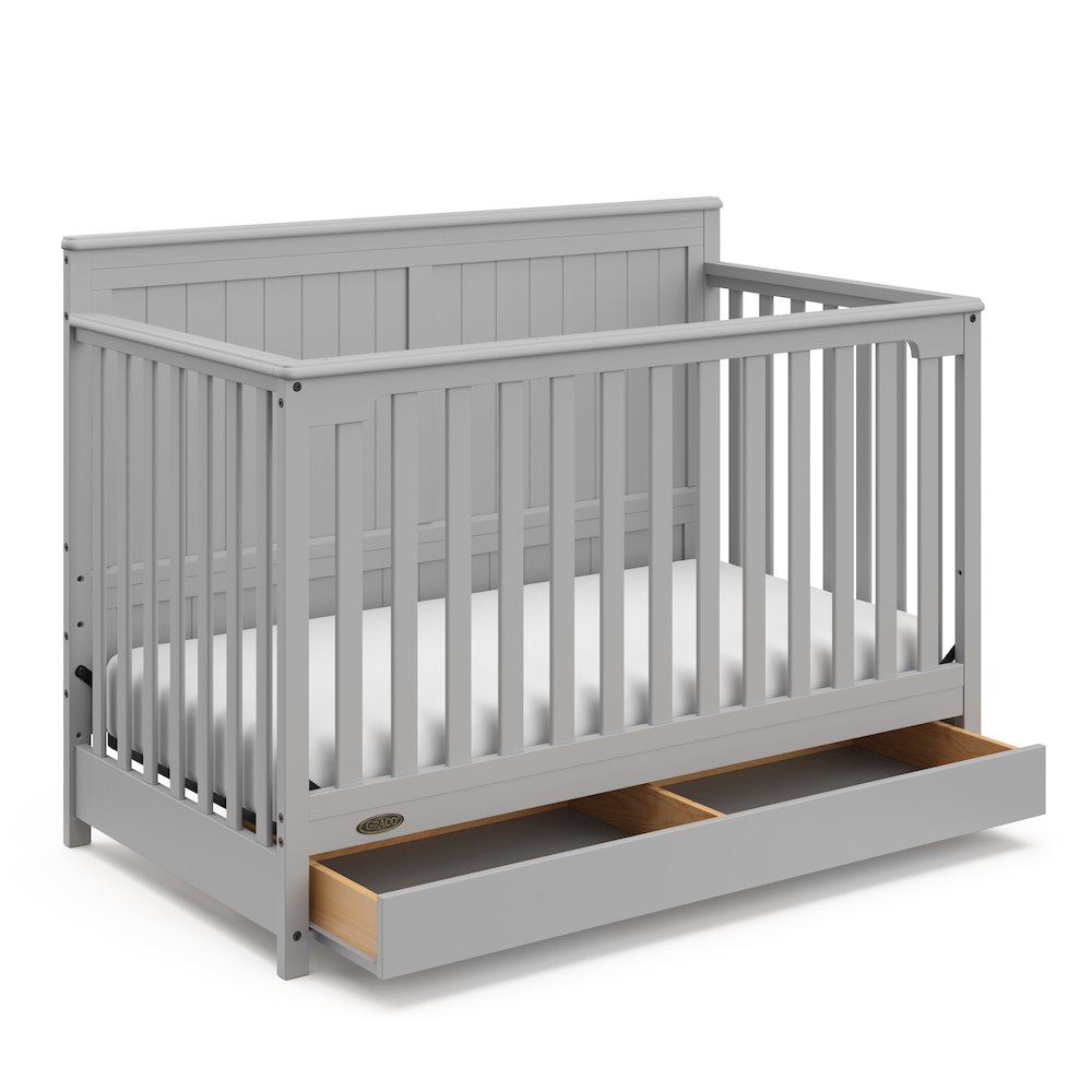 Graco Hadley 5-in-1 Convertible Crib with Drawer (Pebble Gray). Picture 6
