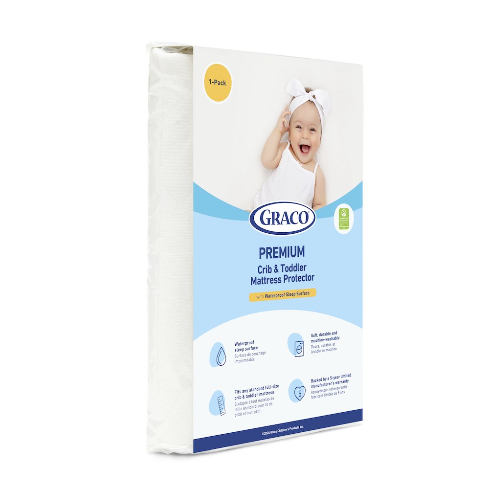 Graco Premium Waterproof Crib and Toddler Mattress Protector - 1 Pack. Picture 4
