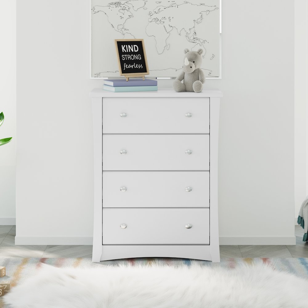 Storkcraft Crescent 4 Drawer Chest (White) – GREENGUARD Gold Certified. Picture 2