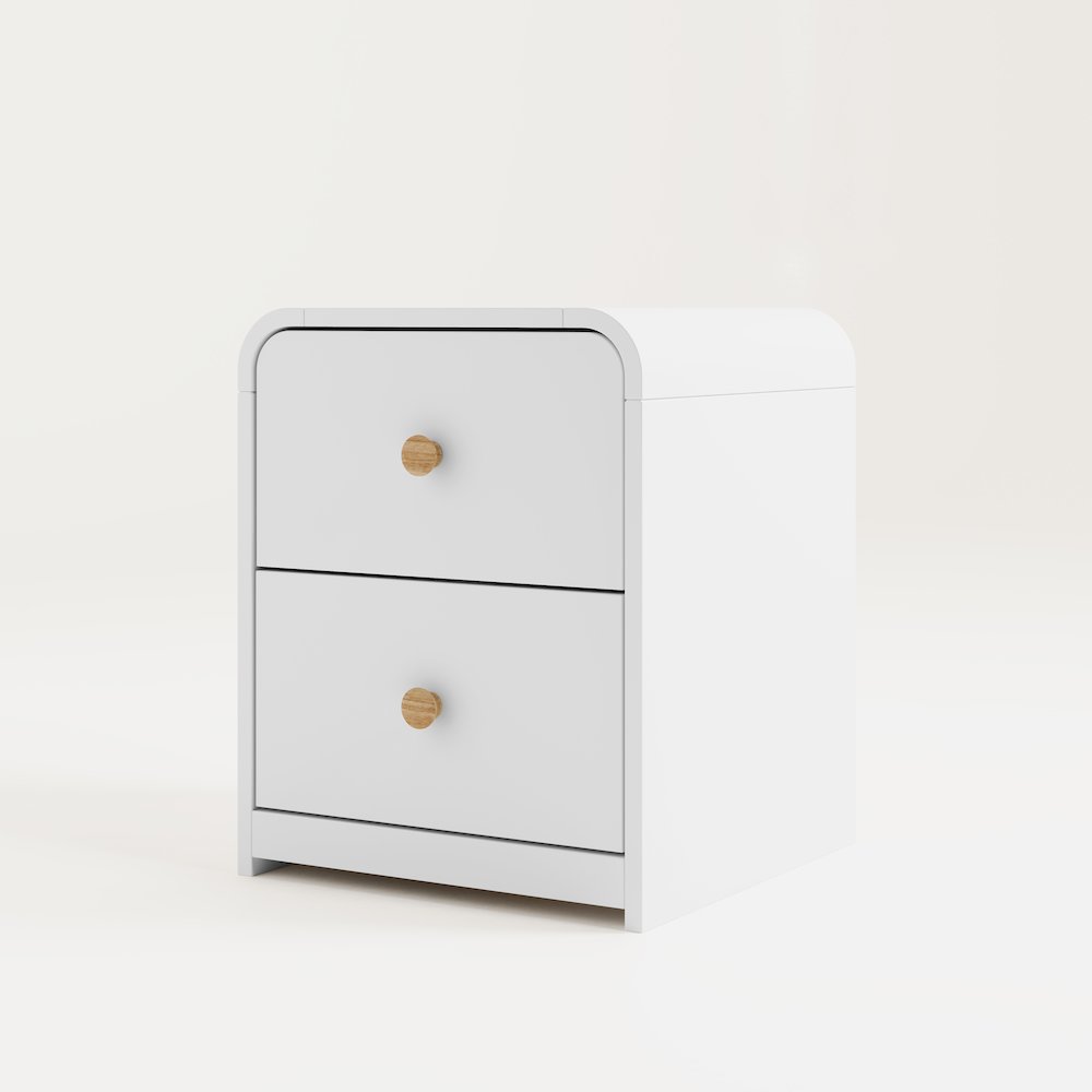 Storkcraft Next Santos 2-Drawer Nightstand (Whtie with Natural). Picture 2