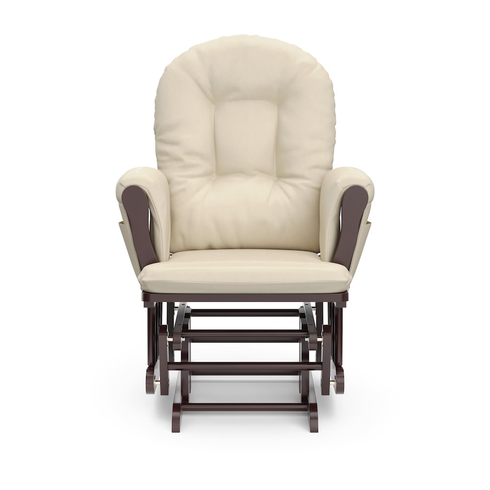 Storkcraft Hoop Glider and Ottoman - Espresso with Beige. Picture 5