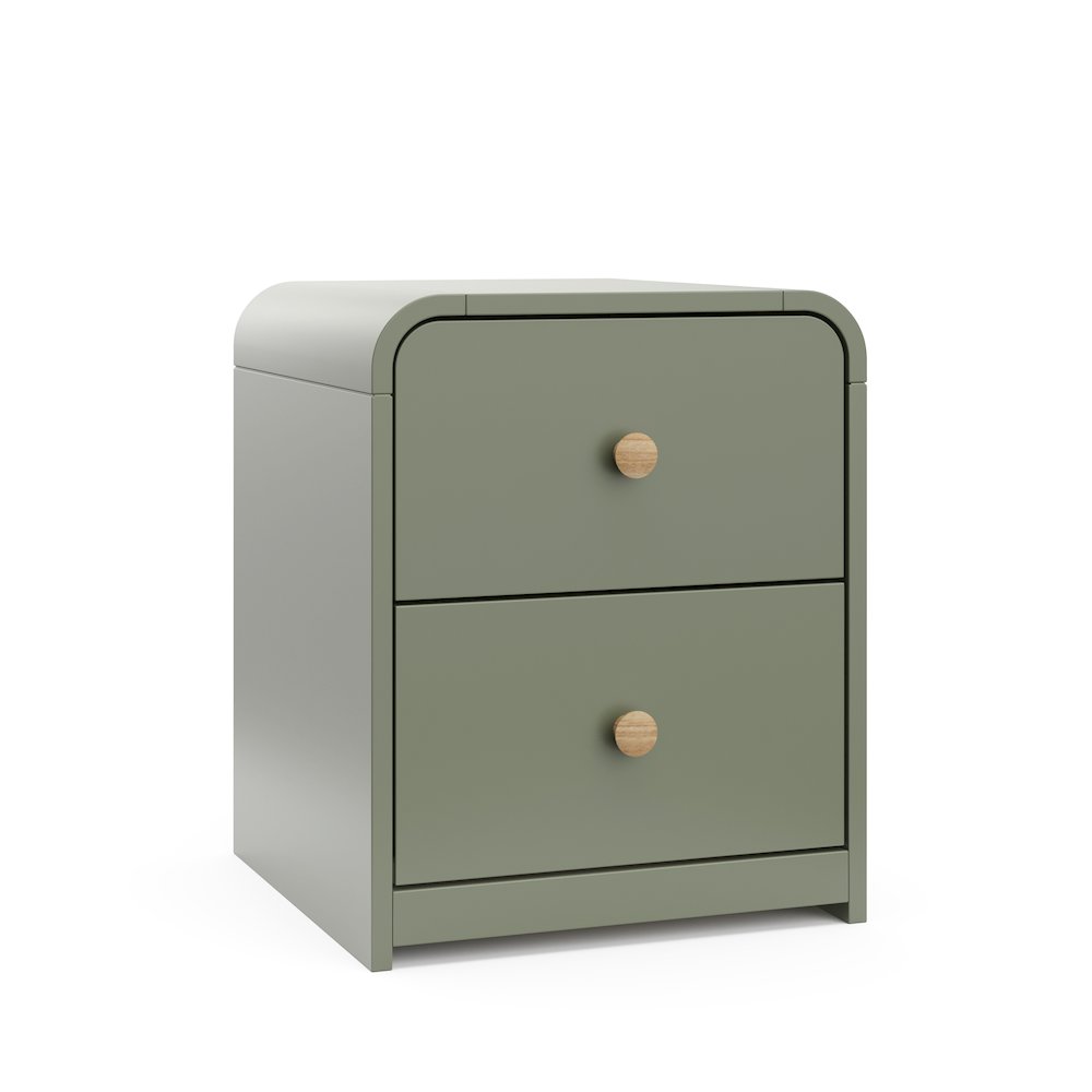 Storkcraft Next Santos 2-Drawer Nightstand (Olive with Natural). Picture 1