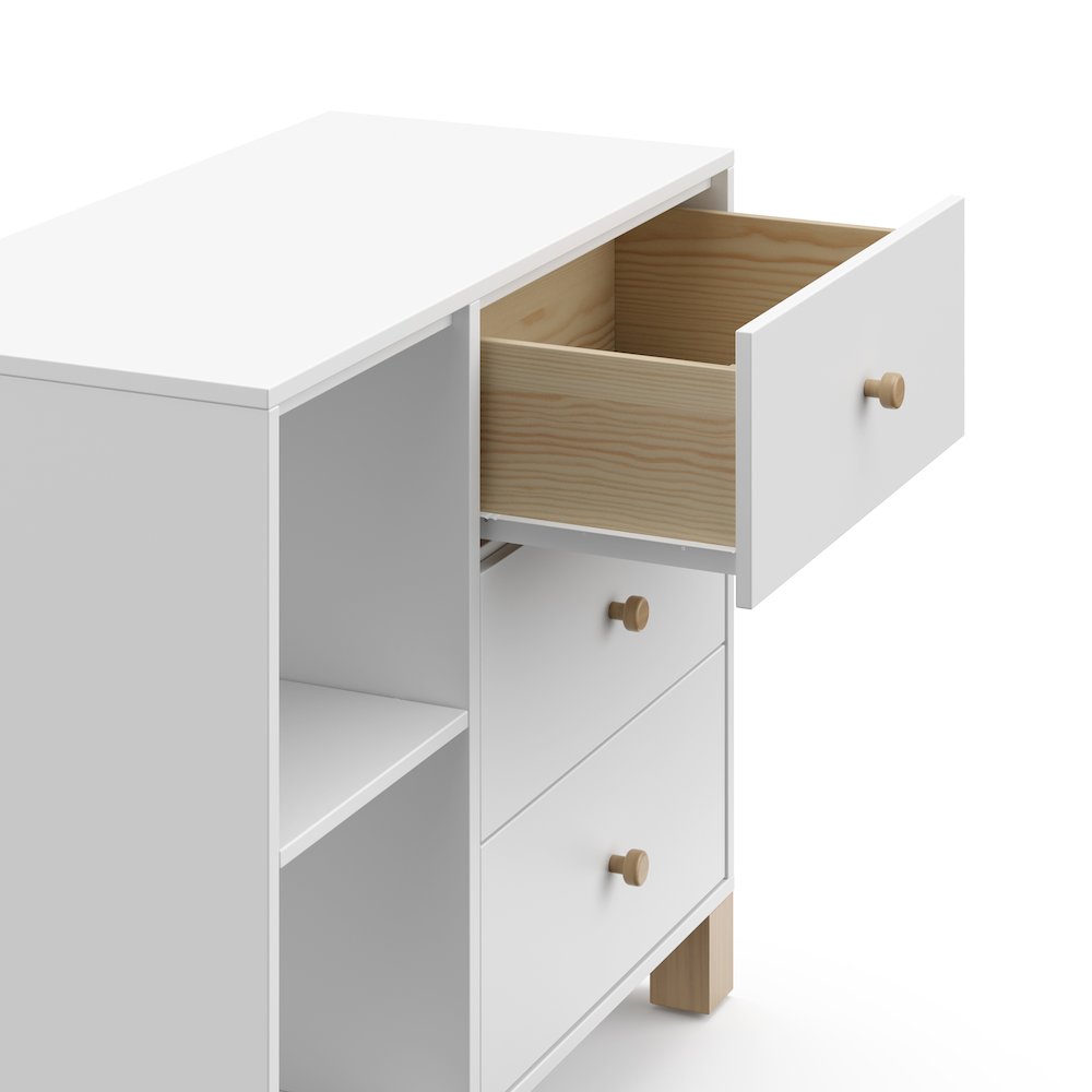 Storkcraft California 3 Drawer Combo Dresser (White with Driftwood). Picture 6