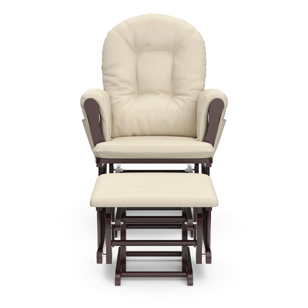 Storkcraft Hoop Glider and Ottoman - Espresso with Beige. Picture 3