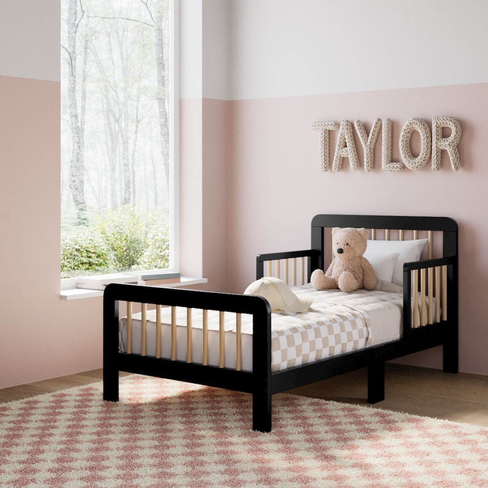 Storkcraft Pasadena Toddler Bed - Black with Driftwood. Picture 2