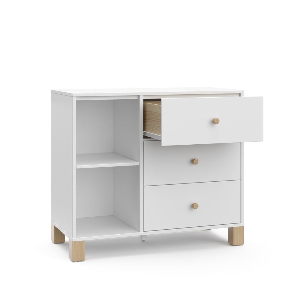 Storkcraft California 3 Drawer Combo Dresser (White with Driftwood). Picture 5