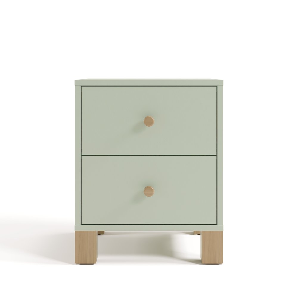 California 2 Drawer Nightstand - Sage with Driftwood. Picture 2