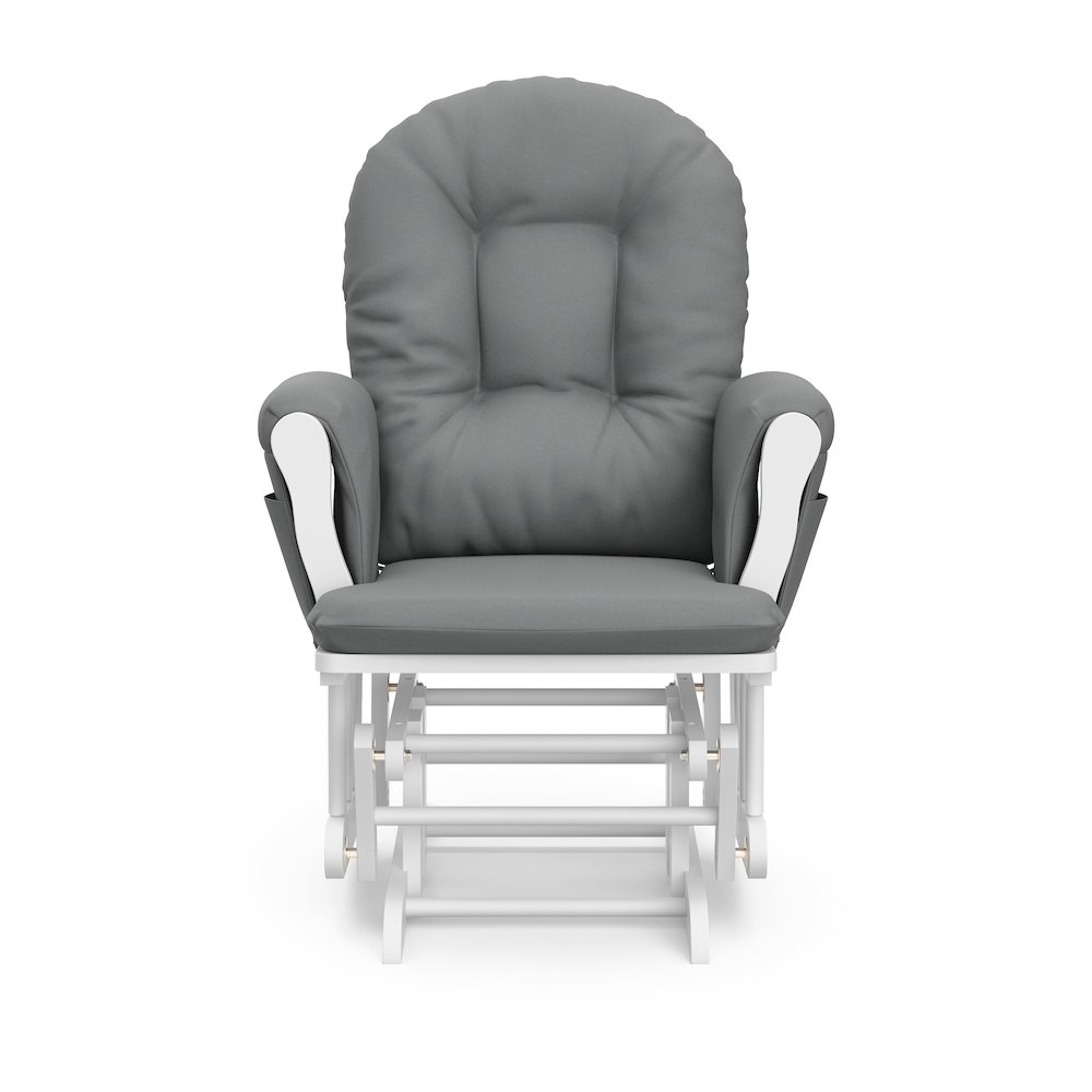Storkcraft Hoop Glider and Ottoman - White with Gray. Picture 7