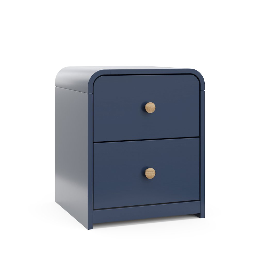 Storkcraft Next Santos 2-Drawer Nightstand (Midnight Blue with Natural). Picture 1