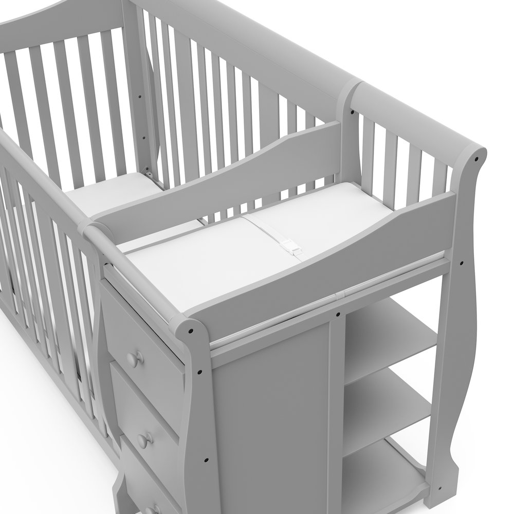 Storkcraft Portofino 4-in-1 Convertible Crib and Changer - Pebble Gray. Picture 4