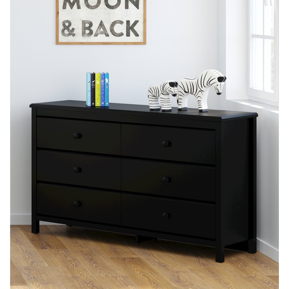 Storkcraft Alpine 6 Drawer Double Dresser (Black) – GREENGUARD Gold Certified. Picture 2