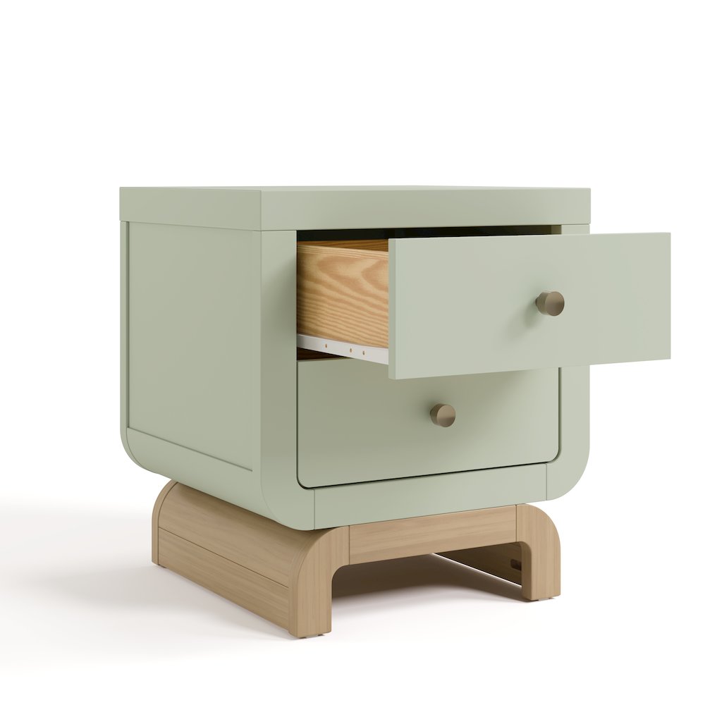 Santorini 2 Drawer Nightstand - Sage & Driftwood. Picture 9